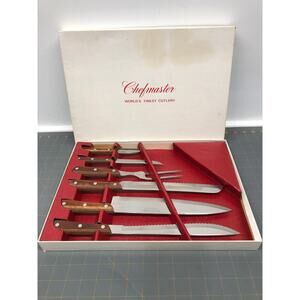 Vintage Chefmaster Kitchen Delite Stainless Stel Cutlery Knife Set of 6